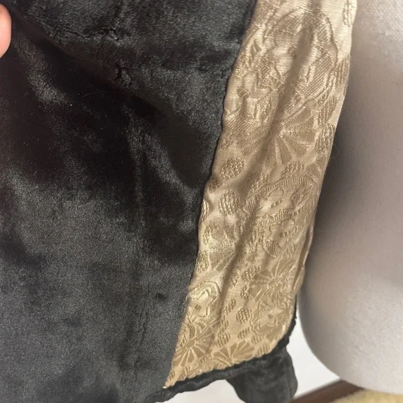 Elegant Vintage Black Faux Fur Short Stylish Jacket Big Button - Picture 8 of 11